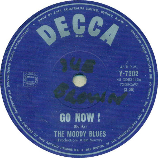 The Moody Blues – Go Now ! / It's Easy Child 7" vinyl record, image 1 of 3