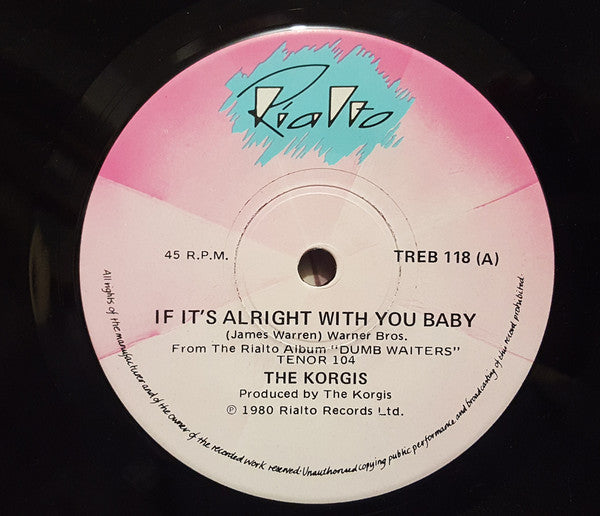 The Korgis – If It's Alright With You Baby 7" vinyl record, image 3 of 3