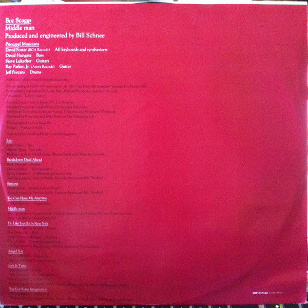 Boz Scaggs – Middle Man LP vinyl record, image 3 of 8