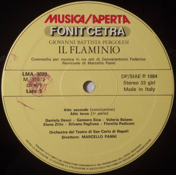 Giovanni Battista Pergolesi, Coro Del Teatro Di San Carlo, Orchestra Del Teatro Di San Carlo, Marcello Panni – Il Flaminio (3xLP) LP vinyl record, image 7 of 7