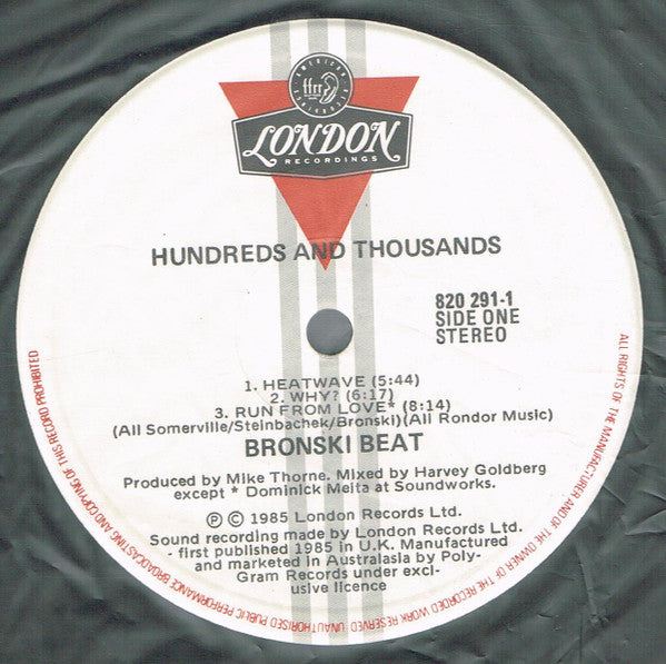 Bronski Beat – Hundreds & Thousands LP vinyl record, image 3 of 4