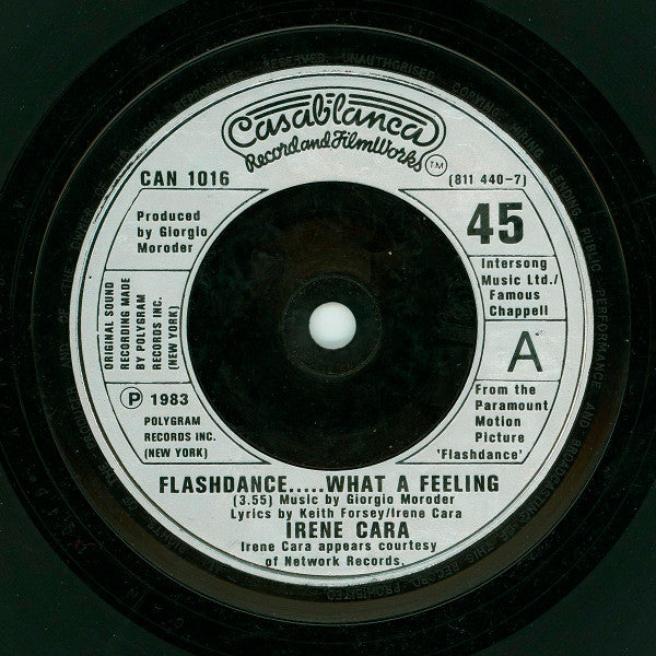 Irene Cara – Flashdance.....What A Feeling 7" vinyl record, image 3 of 4