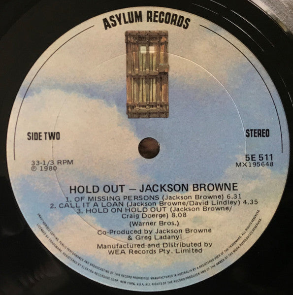 Jackson Browne – Hold Out LP vinyl record, image 4 of 6