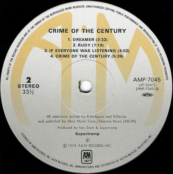 Supertramp – Crime Of The Century LP vinyl record, image 6 of 8