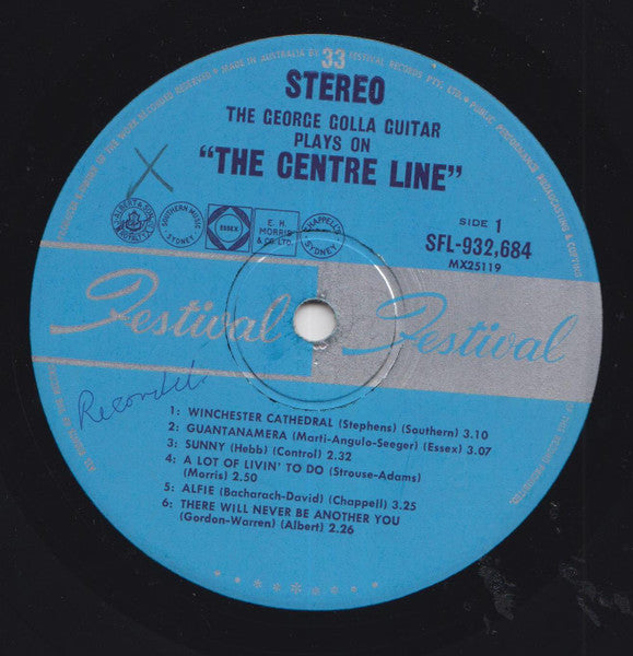 George Golla – The George Golla Guitar Plays ...On The Centre Line LP vinyl record, image 3 of 4