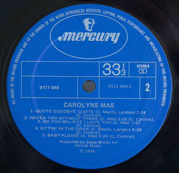 Carolyne Mas – Carolyne Mas LP vinyl record, image 4 of 4