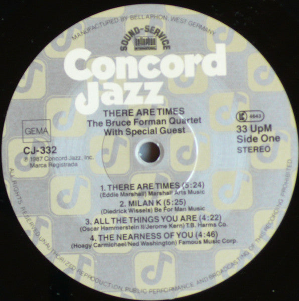 The Bruce Forman Quartet – There Are Times LP vinyl record, image 3 of 4