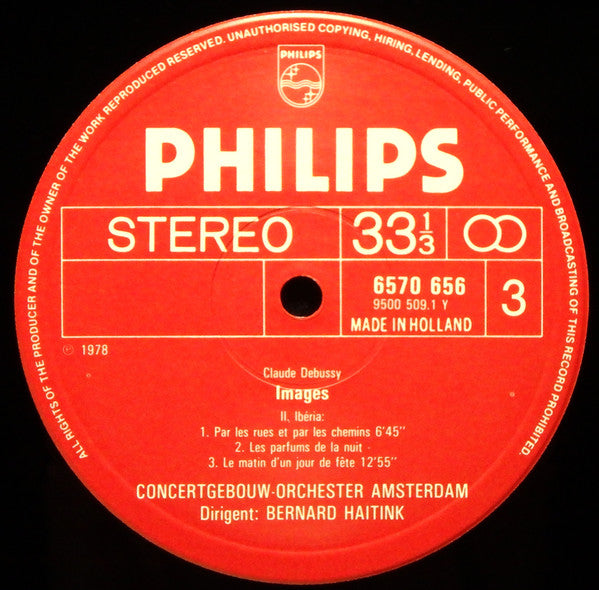 Claude Debussy, Concertgebouworkest, Bernard Haitink – Famous Orchestral Works (3xLP) LP vinyl record, image 4 of 10