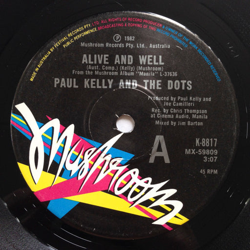 Paul Kelly And The Dots – Alive And Well 7" vinyl record, image 1 of 2