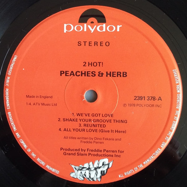 Peaches & Herb – 2 Hot! LP vinyl record, image 3 of 4