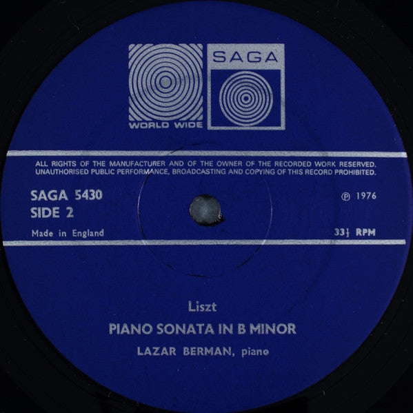 Lazar Berman, Franz Liszt, Ludwig van Beethoven – Sonata In B Minor • Appassionata LP vinyl record, image 4 of 4