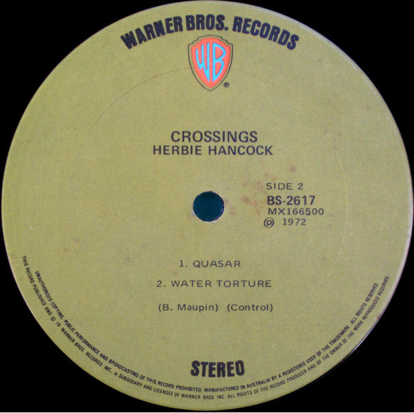 Herbie Hancock – Crossings LP vinyl record, image 5 of 5
