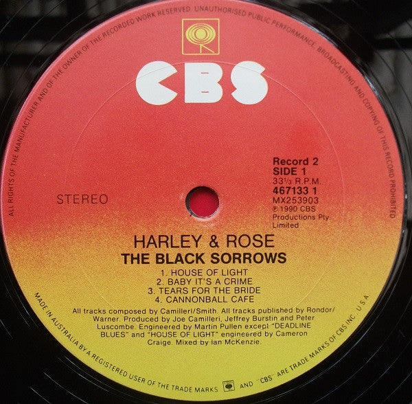 The Black Sorrows – Harley & Rose (2xLP) LP vinyl record, image 7 of 7
