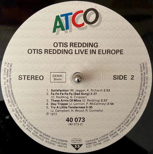 Otis Redding – Otis Redding Live In Europe LP vinyl record, image 4 of 4