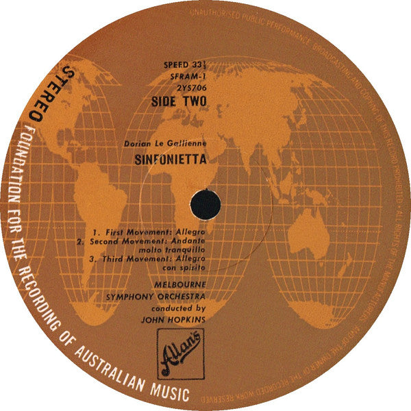 Peter Sculthorpe, Dorian Le Gallienne, Melbourne Symphony Orchestra, John Hopkins – Sun Music I • Irkanda IV / Sinfonietta LP vinyl record, image 6 of 6