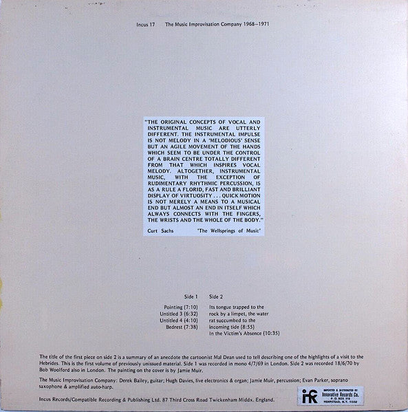 The Music Improvisation Company – 1968-1971 LP vinyl record, image 2 of 5