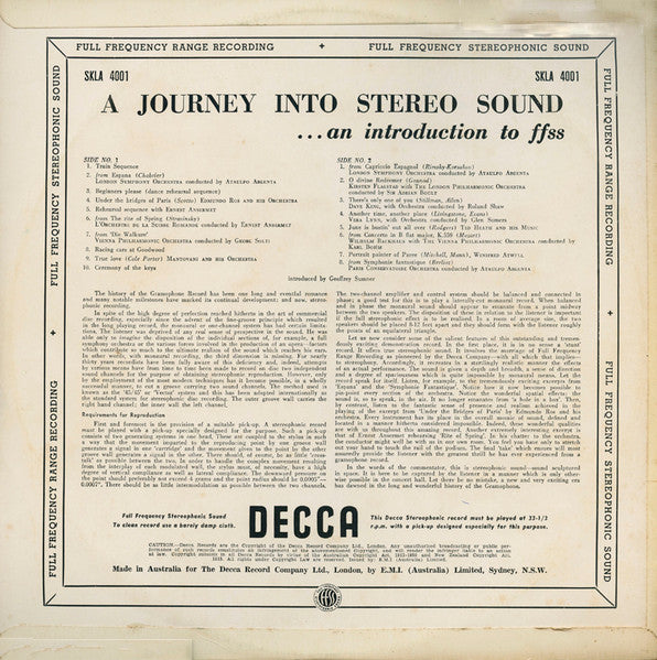 Various – A Journey Into Stereo Sound (...And Introduction To Ffss) LP vinyl record, image 2 of 4