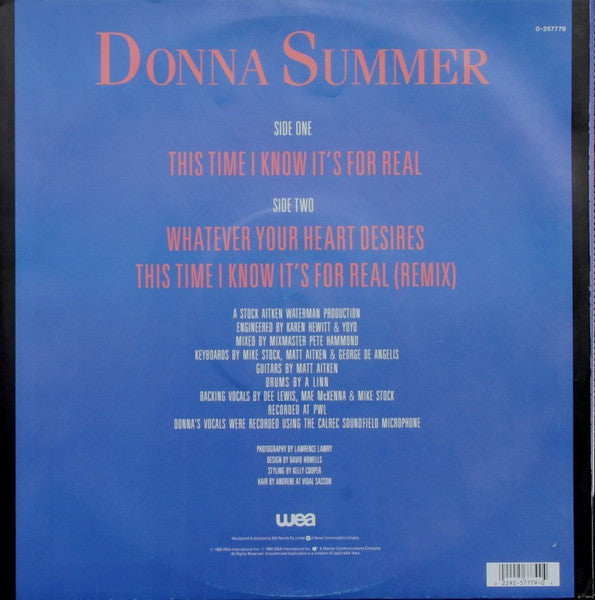 Donna Summer – This Time I Know It's For Real 12" vinyl record, image 2 of 4
