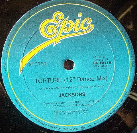 The Jacksons – Torture 12" vinyl record, image 3 of 4