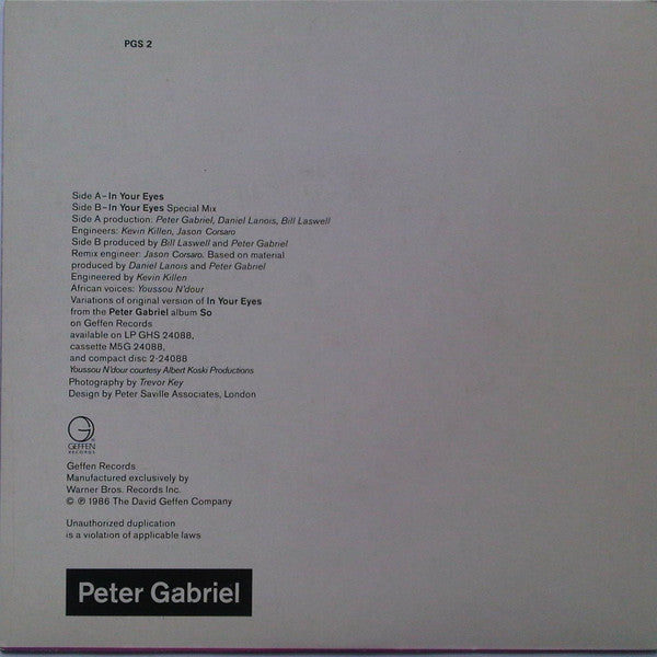 Peter Gabriel – In Your Eyes 7" vinyl record, image 2 of 6