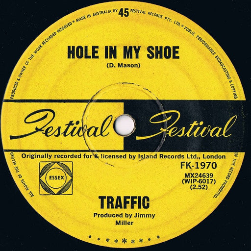 Traffic – Hole In My Shoe 7" vinyl record, image 1 of 2