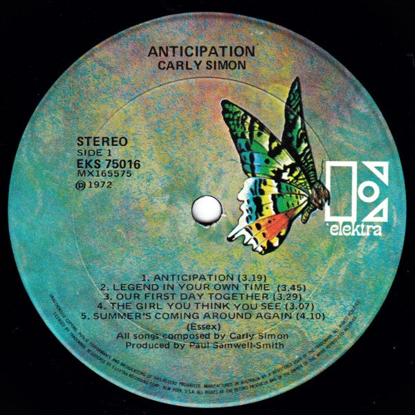 Carly Simon – Anticipation LP vinyl record, image 3 of 4