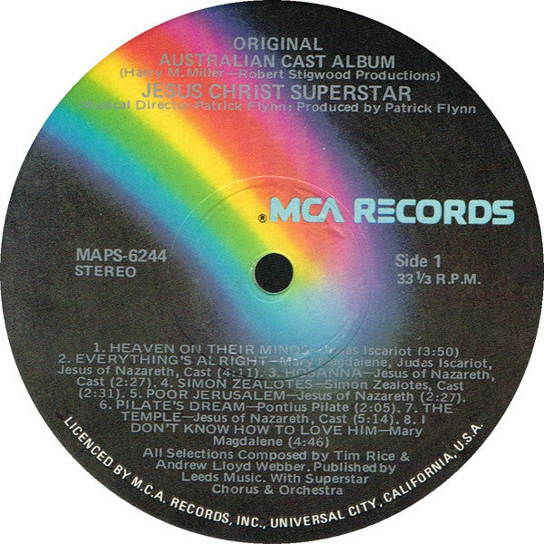 Jesus Christ Superstar - 1972 Australian Cast – Jesus Christ Superstar (Original Australian Cast Recording) LP vinyl record, image 10 of 10