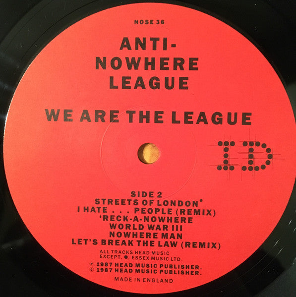 Anti-Nowhere League – Live In Yugoslavia / We Are...The League (2xLP) LP vinyl record, image 6 of 6