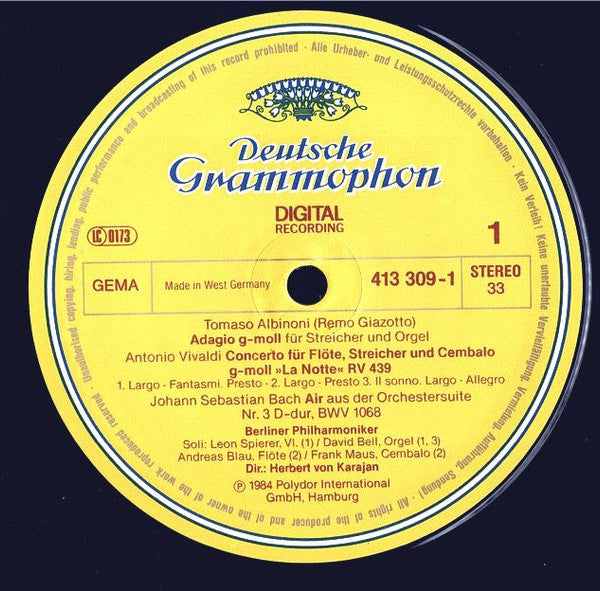 Tomaso Albinoni, Johann Pachelbel, Berliner Philharmoniker, Herbert Von Karajan – Albinoni: Adagio • Pachelbel: Canon LP vinyl record, image 3 of 6