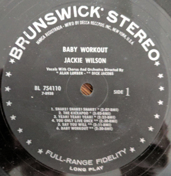 Jackie Wilson – Baby Workout LP vinyl record, image 2 of 3