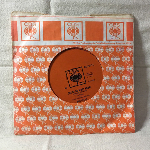 Bob Dylan – One Of Us Must Know (Sooner Or Later) / Queen Jane Approximately 7" vinyl record, image 3 of 3