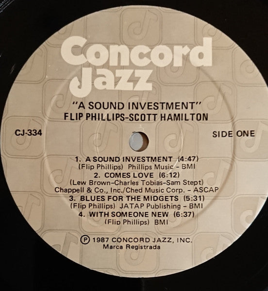 Flip Phillips, Scott Hamilton – A Sound Investment LP vinyl record, image 3 of 4