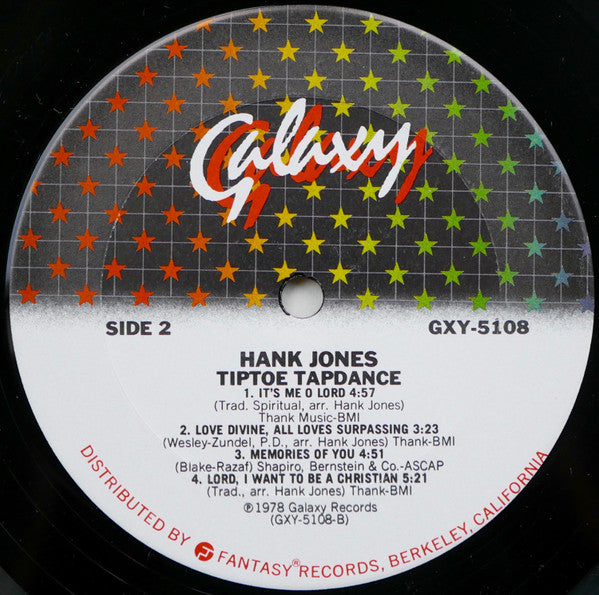 Hank Jones – Tiptoe Tapdance LP vinyl record, image 5 of 5