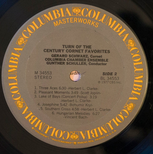 Gunther Schuller, Gerard Schwarz – Turn Of The Century Cornet Favorites LP vinyl record, image 4 of 4