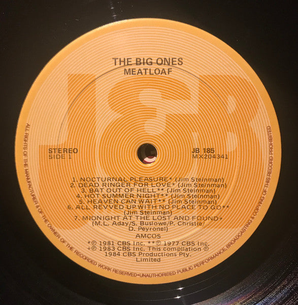 Meat Loaf – The Big Ones LP vinyl record, image 3 of 4