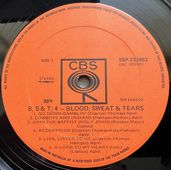 Blood, Sweat And Tears – B, S & T 4 LP vinyl record, image 3 of 4