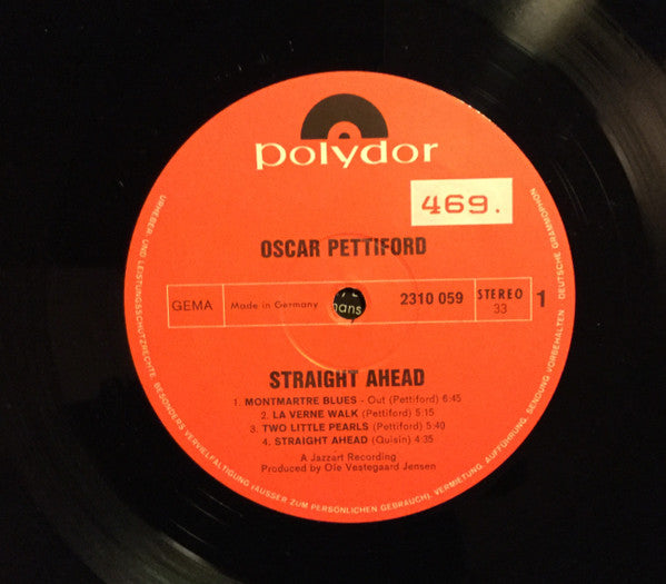 Oscar Pettiford – Straight Ahead LP vinyl record, image 3 of 4