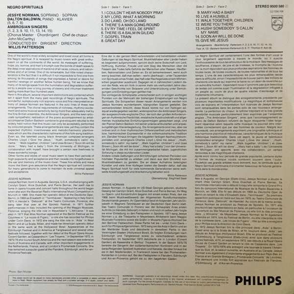 Jessye Norman – Negro Spirituals LP vinyl record, image 2 of 4