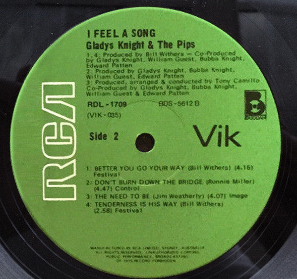 Gladys Knight And The Pips – I Feel A Song LP vinyl record, image 3 of 4