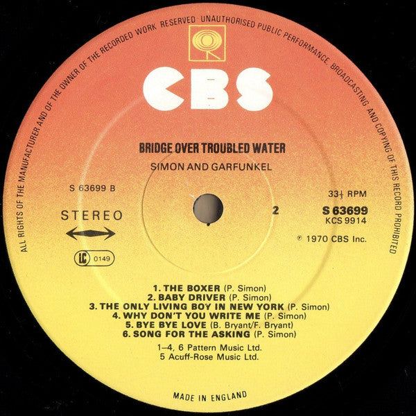 Simon & Garfunkel – Bridge Over Troubled Water LP vinyl record, image 4 of 4