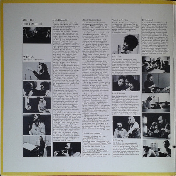 Michel Colombier – Wings LP vinyl record, image 3 of 8