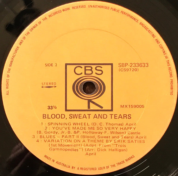 Blood, Sweat And Tears – Blood, Sweat And Tears LP vinyl record, image 4 of 4