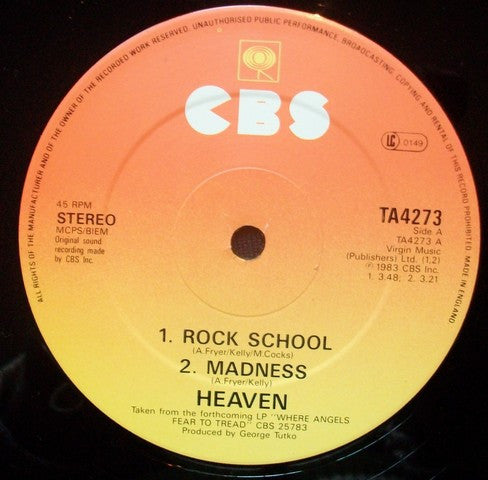 Heaven – Rock School 12" vinyl record, image 4 of 4