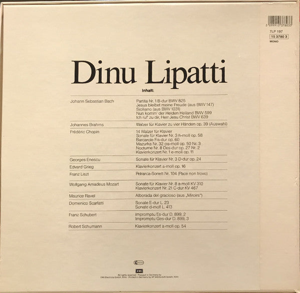 Dinu Lipatti – Bach / Brahms / Chopin / Enescu / Grieg / Liszt / Mozart / Ravel / Scarlatti / Schubert / Schumann (7xLP) LP vinyl record, image 2 of 5