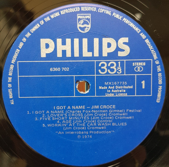 Jim Croce – I Got A Name LP vinyl record, image 3 of 4