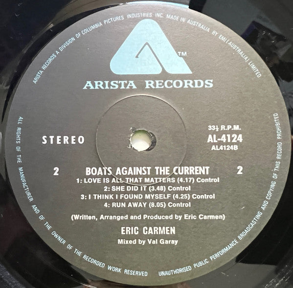 Eric Carmen – Boats Against The Current LP vinyl record, image 4 of 6
