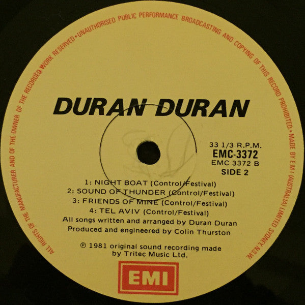 Duran Duran – Duran Duran LP vinyl record, image 6 of 6