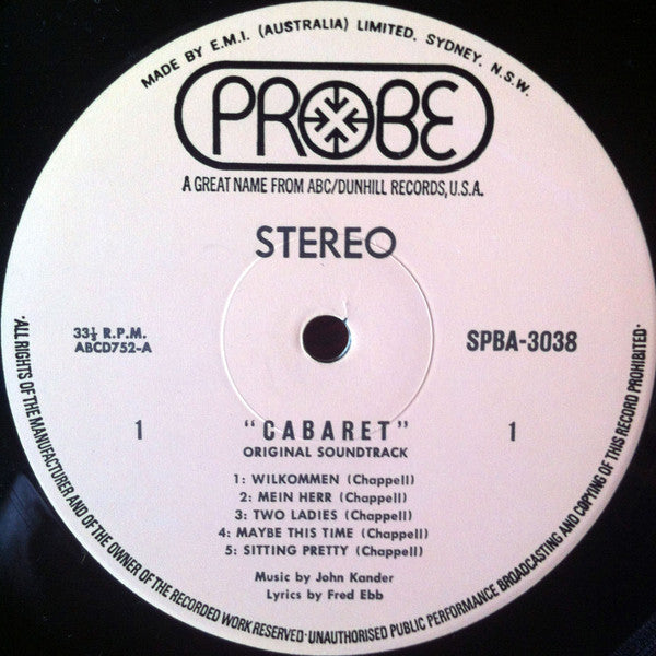 Ralph Burns – Cabaret - Original Soundtrack Recording LP vinyl record, image 3 of 4