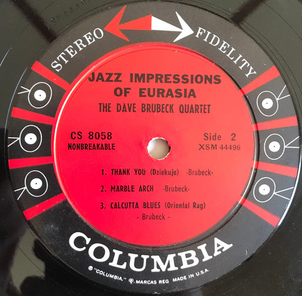 The Dave Brubeck Quartet – Jazz Impressions Of Eurasia LP vinyl record, image 4 of 4