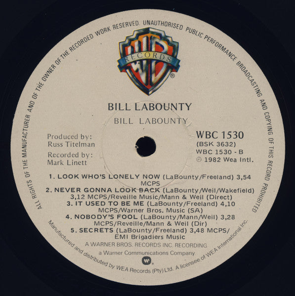 Bill LaBounty – Bill LaBounty LP vinyl record, image 4 of 4
